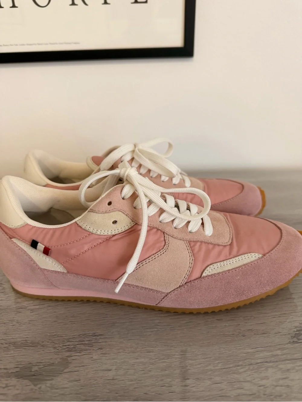 Moncler Authentic Pink Suede & Nylon low-top Retro Sneakers Size 8 (EU 38)